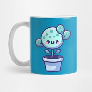 Cute Kawaii Smiley Plant in a Pot | Kawaii Houseplant | Kawaii Cute Plant Design Mug